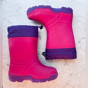 Size 11 Pink&Purple 2-in-1 Rain&Snow Boots